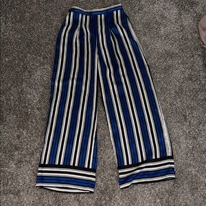 Striped Blue and Black Women's Pants